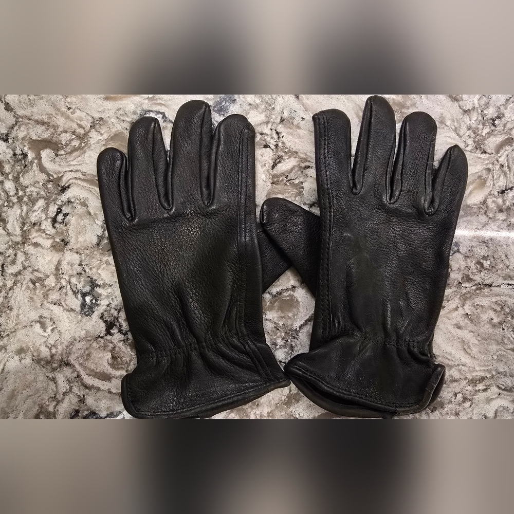 Black Leather Soft Driving Gloves Size XL